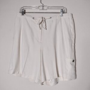 Tommy Bahama Silk Pleated Drawstring Waist Cargo Pocket Resort Shorts Size 14